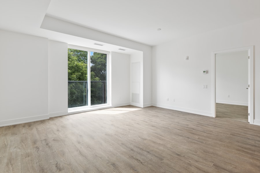 Compact living room with smart furniture arrangement and a wall-mounted TV