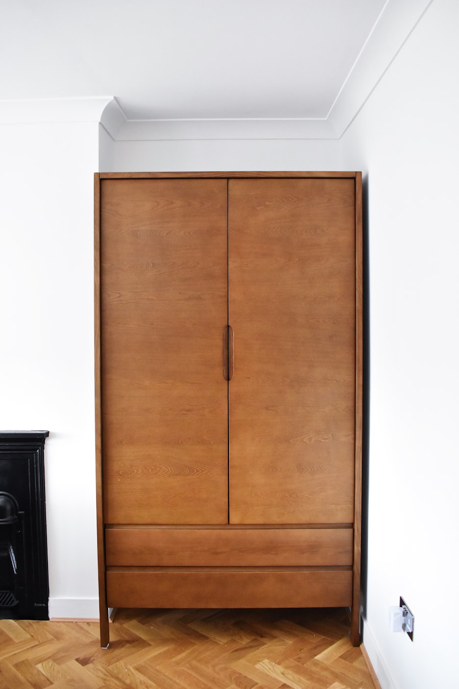 Beautifully organized closet with labeled storage containers